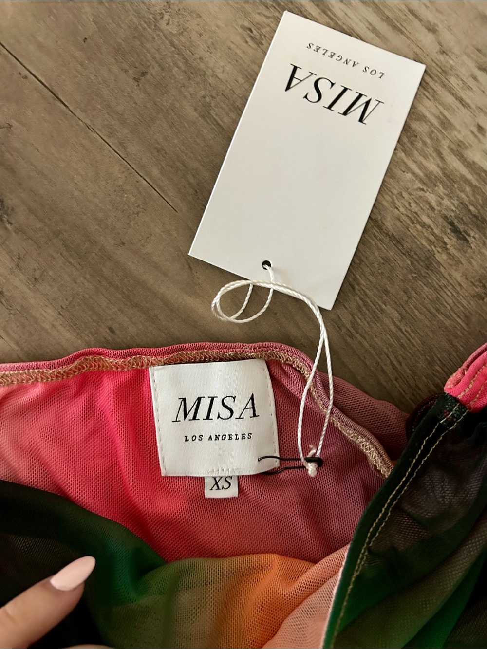 NWT MISA Los Angeles Davina Mesh Ombre Off Shoulder Top XS Designer Statement - Picture 4 of 5